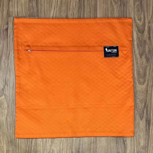 Orange and Parrot Green Vibrant Zigzag Quilted Cushion - Image 5