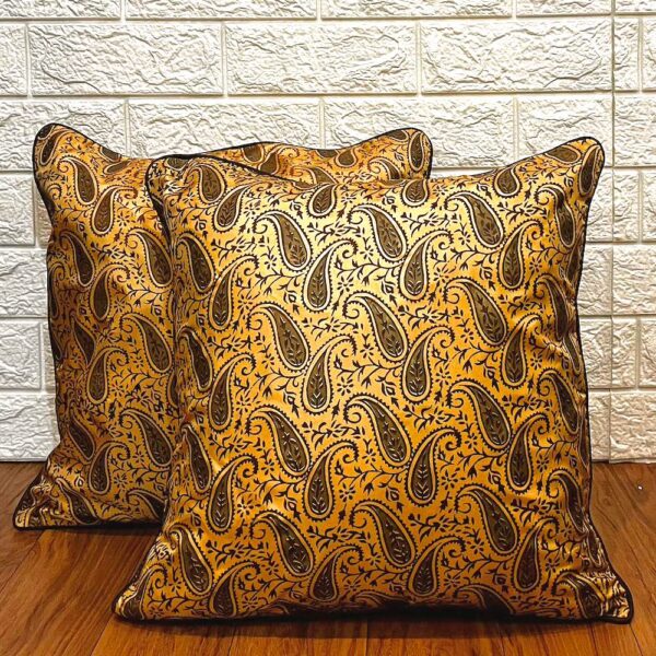 Golden Vintage Paisley Cushion Covers jaitun shop jaitun e-commerce home furnishings