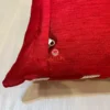 Back View of Chevron Pattern Red & Golden Cushion with Secure Zipper Closure