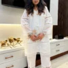 Elegant White Cotton Shifli Suit Set - Image 5