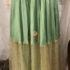 Front closeup of pastel green skirt from Enchanted Meadow Tulle Maxi Skirt Lehenga