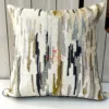 Single abstract brushstroke suede velvet cushion cover with contemporary embroidery