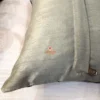 Silver Sage Abstract Embroidered Velvet Cushion Cover – Back View Back view of Silver Sage Abstract Embroidered Velvet Cushion Cover with concealed zipper closure and premium velvet backing