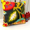 Single Boho Garden appliqué cushion cover with artistic botanical patterns