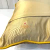 Floral Fiesta Cushion Cover Bottom Corner - Multicolour Flowers, Leaf Embroidery & Yellow Edge