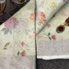 Pastel Bloom Banarasi Printed Kota Silk Saree showing closeup of floral border design and shimmer texture