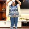 Model posing wearing embroidered party wear co-ord set – Jaitun