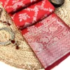 Crimson Regal Banarasi Silk Saree styled with traditional Indian jewellery