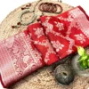 Crimson Regal Banarasi Silk Saree with matching bangles and necklace