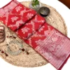 Detailed pallu design of Crimson Regal Banarasi Silk Saree
