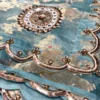 Nooré Celeste Saree Mirror Work Close-Up Detailed close-up of Nooré Celeste designer saree featuring intricate mirror work, floral zari weaving, sequins and handcrafted border embroidery.