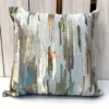 Silver Sage Abstract Embroidered Velvet Cushion Cover – Front View Silver Sage Abstract Embroidered Velvet Cushion Cover featuring textured embroidery in silver grey, sage green and ivory tones