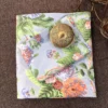 Bluebell Blossom Floral Double Bedsheet Set Bluebell Blossom floral double bedsheet set in blue with orange and green botanical print