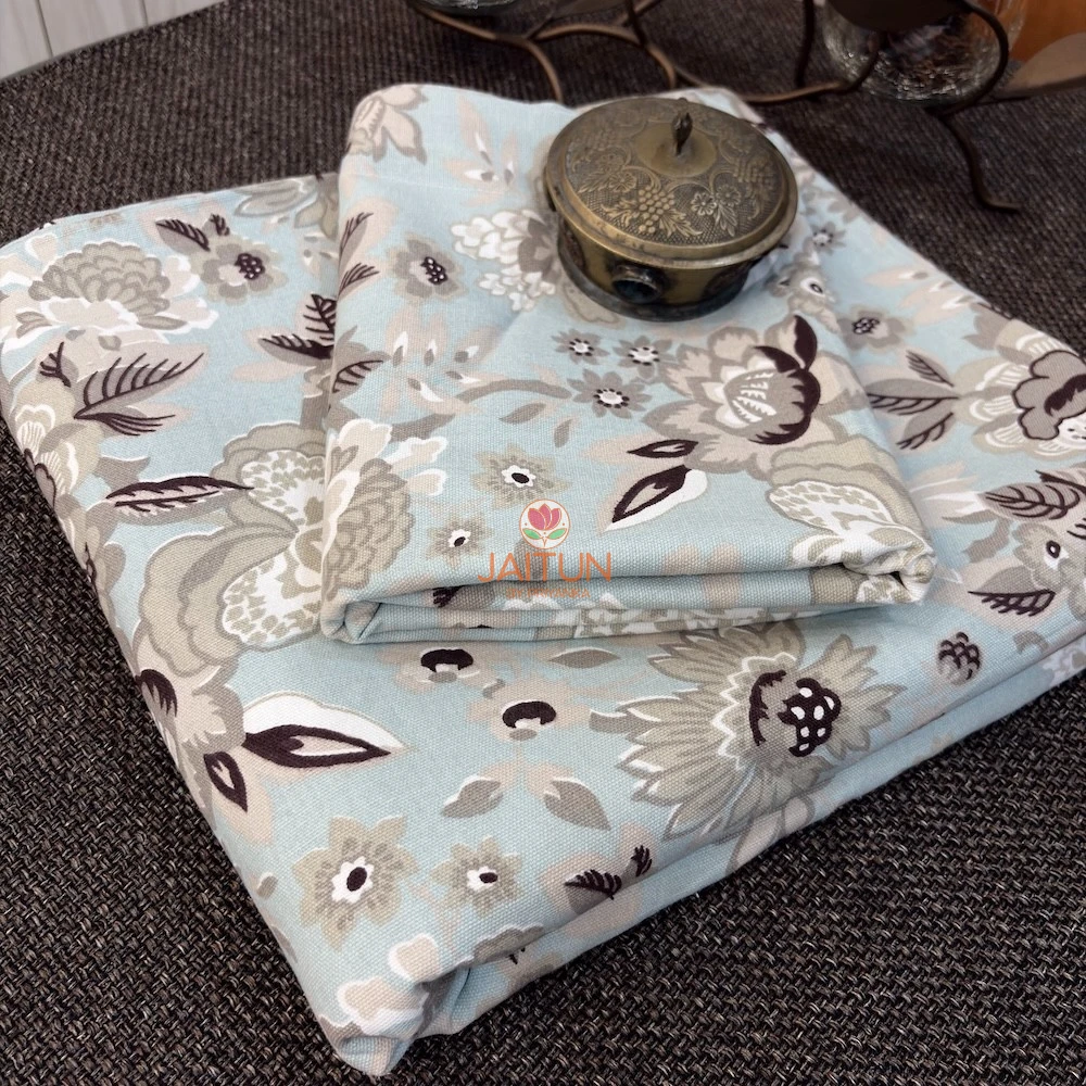 Cloud Petals Bedsheet with 2 Pillow Covers Cloud Petals double bedsheet displayed on a bed with two matching floral pillow covers by Jaitun