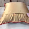 Back side of Flora Royal Cushion Cover with premium champagne beige fabric and concealed zipper closure