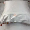 Golden Finch Garden Cushion Cover – Back View Back side of Golden Finch Garden Cushion Cover with concealed zipper closure and premium ivory fabric finish.