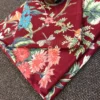 Gulzar Bloom Wine Red Double Bed sheet with multi color floral and dragonfly print detail