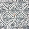Detailed view of repeating botanical medallion print on Indigo Fern Bedsheet