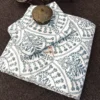 Indigo Fern Bedsheet with matching pillow cover featuring coordinated indigo botanical print