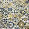 Detailed view of Mediterranean Mosaic Bedsheet featuring Mediterranean-inspired floral and geometric tile motifs