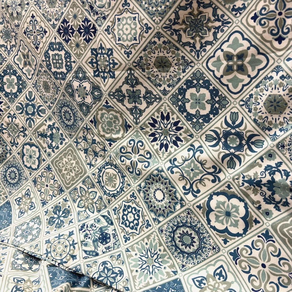 Detailed Moroccan-inspired geometric and floral pattern of the Moroccan Mist Bed Sheet