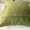 Back view of Sage Green Velvet Luxe Zigzag Cushion Cover featuring concealed zipper closure