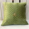 Velvet Luxe Zigzag Cushion Cover in Sage Green featuring plush chevron textured velvet fabric